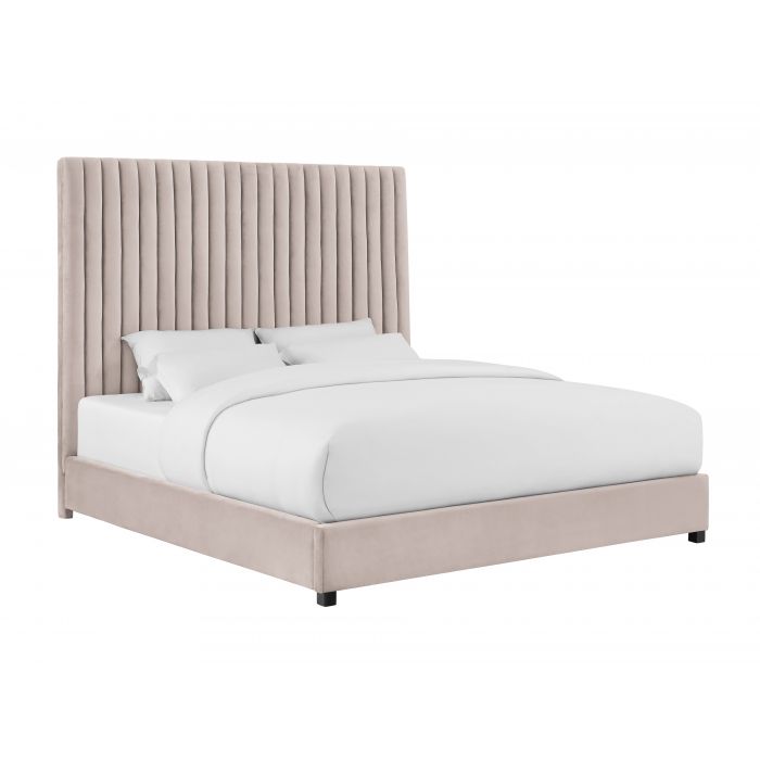 Arabelle Blush Velvet Bed - Be Bold Furniture