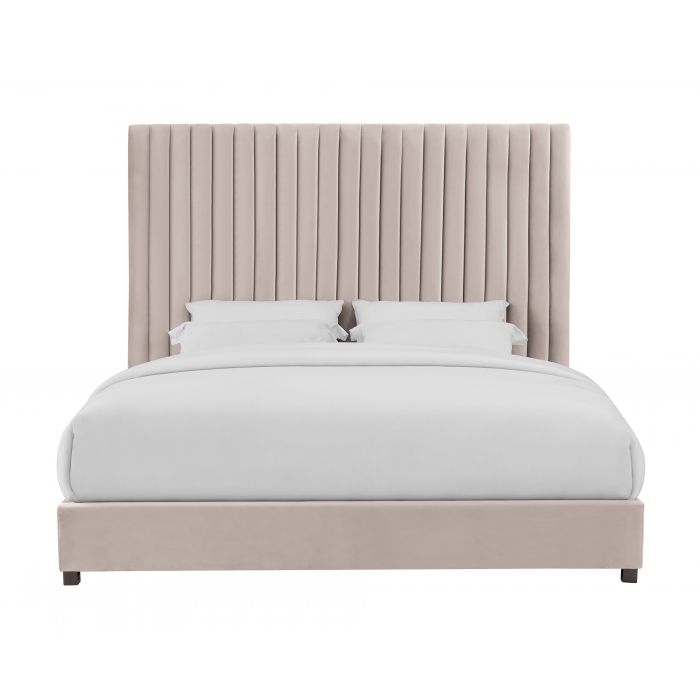 Arabelle Blush Velvet Bed - Be Bold Furniture