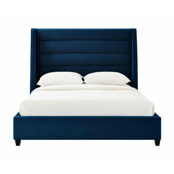 Koah Navy Velvet Bed - Be Bold Furniture