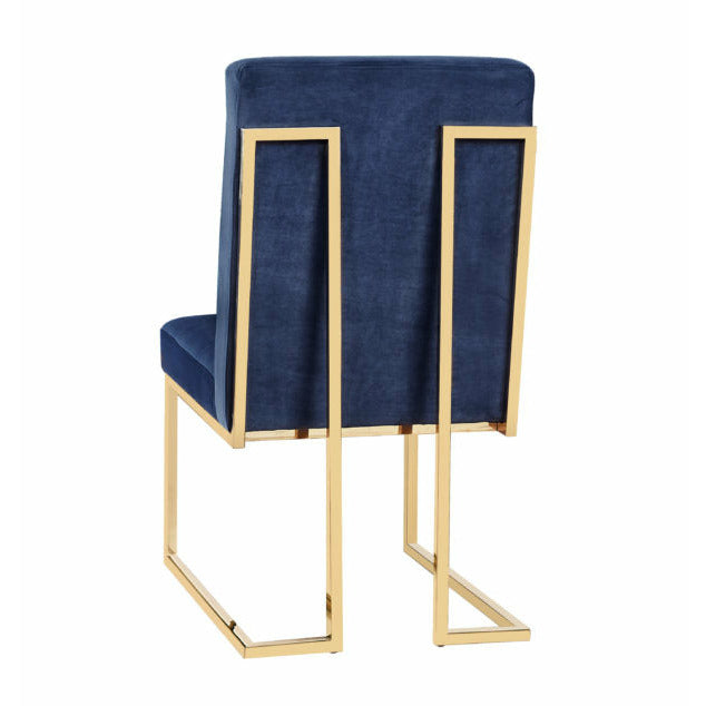 Akiko Navy Velvet Chair - Set of 2 - Be Bold Furniture