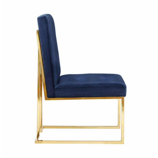 Akiko Navy Velvet Chair - Set of 2 - Be Bold Furniture