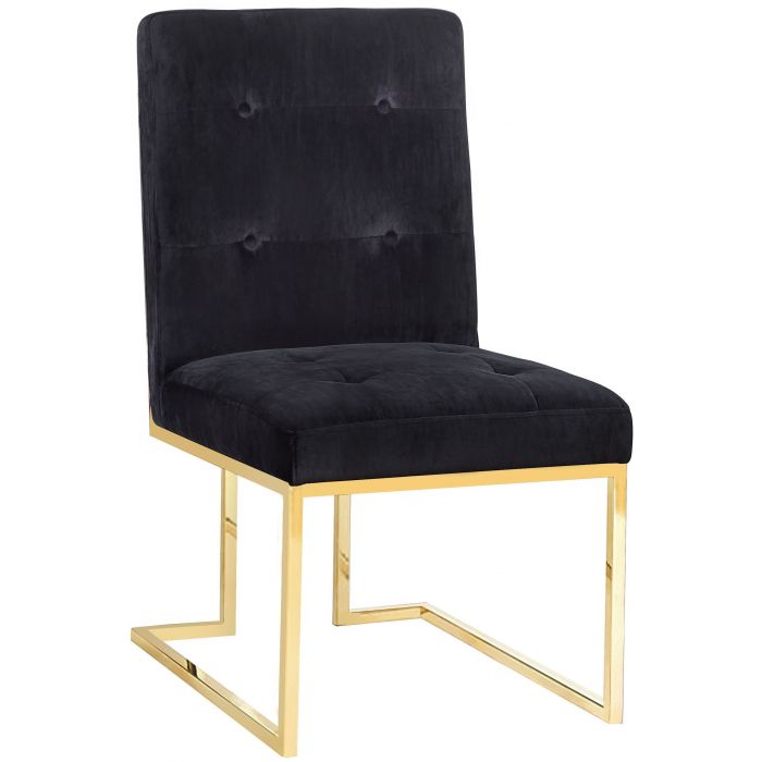 Akiko Black Velvet Chair - Set of 2 - Be Bold Furniture