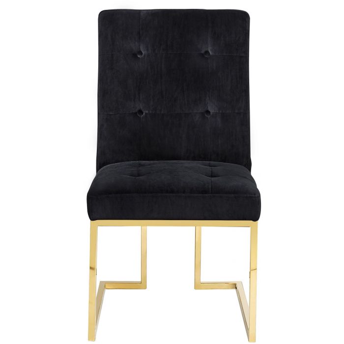 Akiko Black Velvet Chair - Set of 2 - Be Bold Furniture