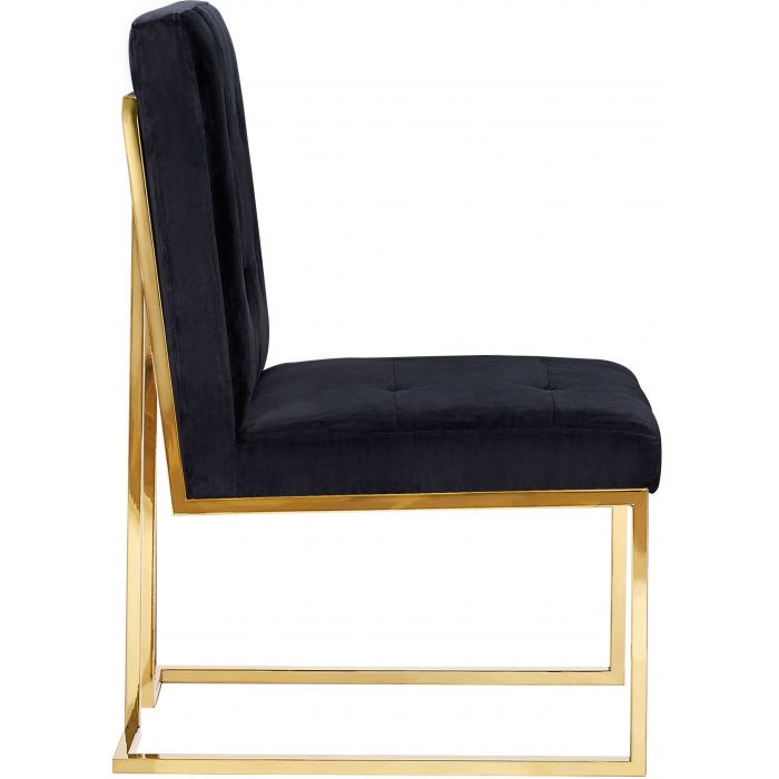 Akiko Black Velvet Chair - Set of 2 - Be Bold Furniture