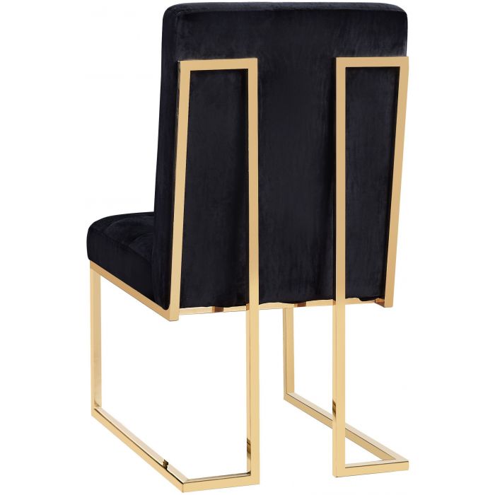 Akiko Black Velvet Chair - Set of 2 - Be Bold Furniture