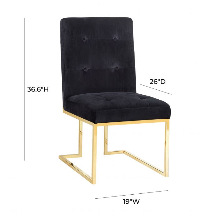 Akiko Black Velvet Chair - Set of 2 - Be Bold Furniture