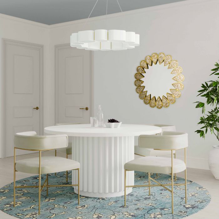 Kali 55" White Round Dining Table - Be Bold Furniture