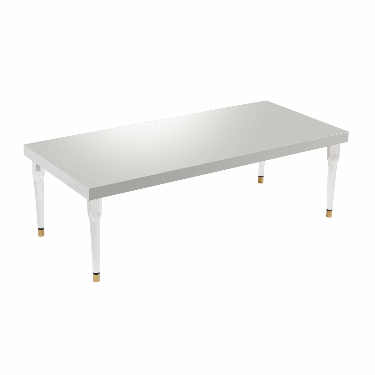Tabby Glossy Lacquer Dining Table White - Be Bold Furniture
