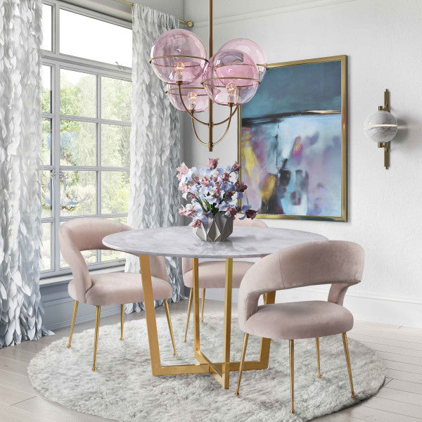 Rocco Blush Grey Dining Chair - Be Bold Furniture