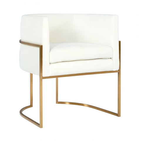 Giselle Cream Velvet Dining Chair Gold Leg - Be Bold Furniture