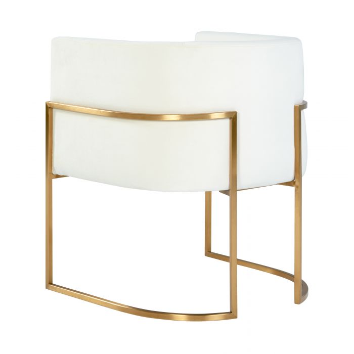 Giselle Cream Velvet Dining Chair Gold Leg - Be Bold Furniture