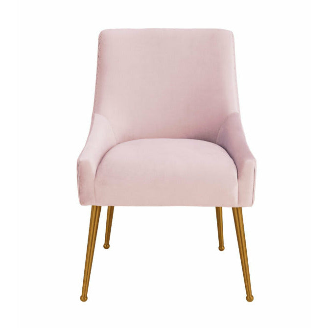 Beatrix Pleated Blush Velvet Side Chair - Be Bold Furniture