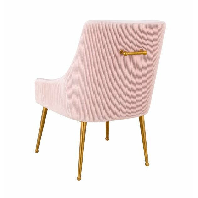 Beatrix Pleated Blush Velvet Side Chair - Be Bold Furniture