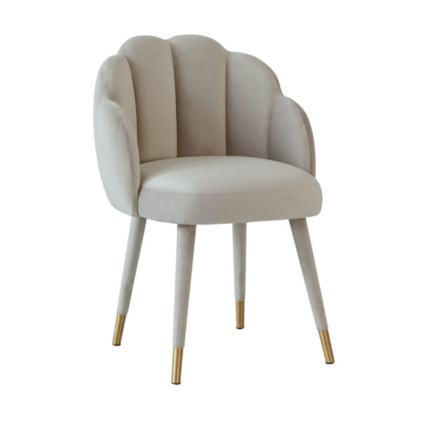 Gardenia Light Grey Velvet Dining Chair - Be Bold Furniture