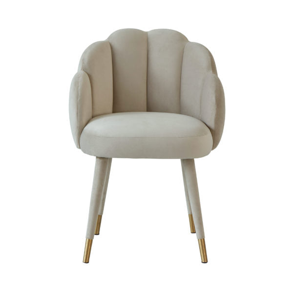 Gardenia Light Grey Velvet Dining Chair - Be Bold Furniture