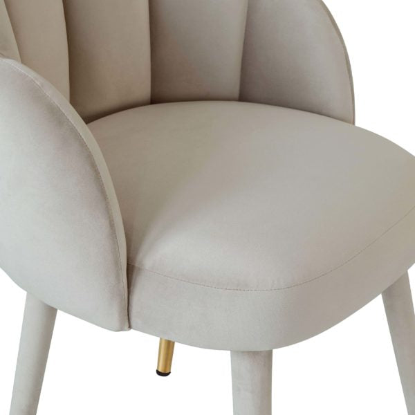 Gardenia Light Grey Velvet Dining Chair - Be Bold Furniture