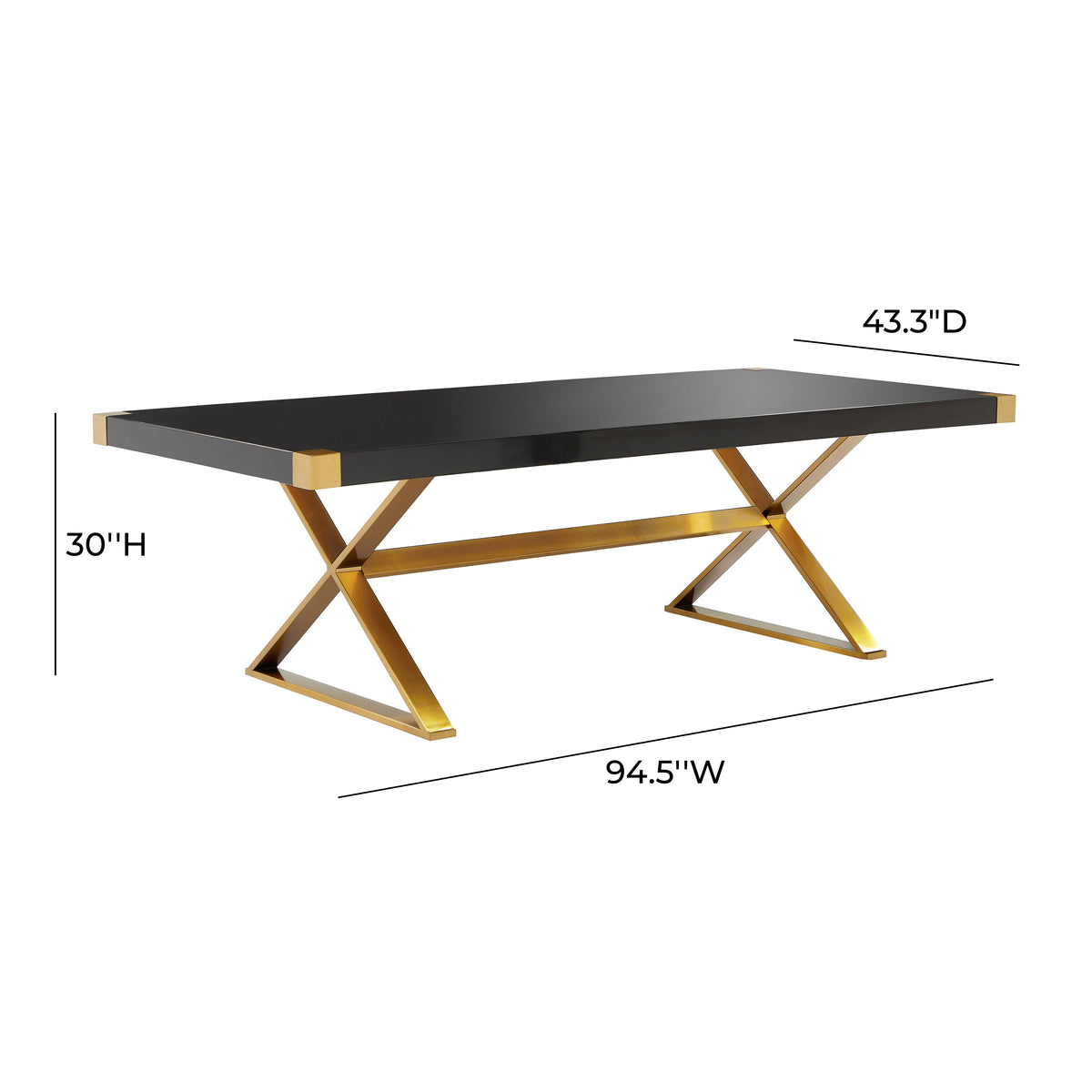 Adeline Black Lacquer Dining Table - Be Bold Furniture
