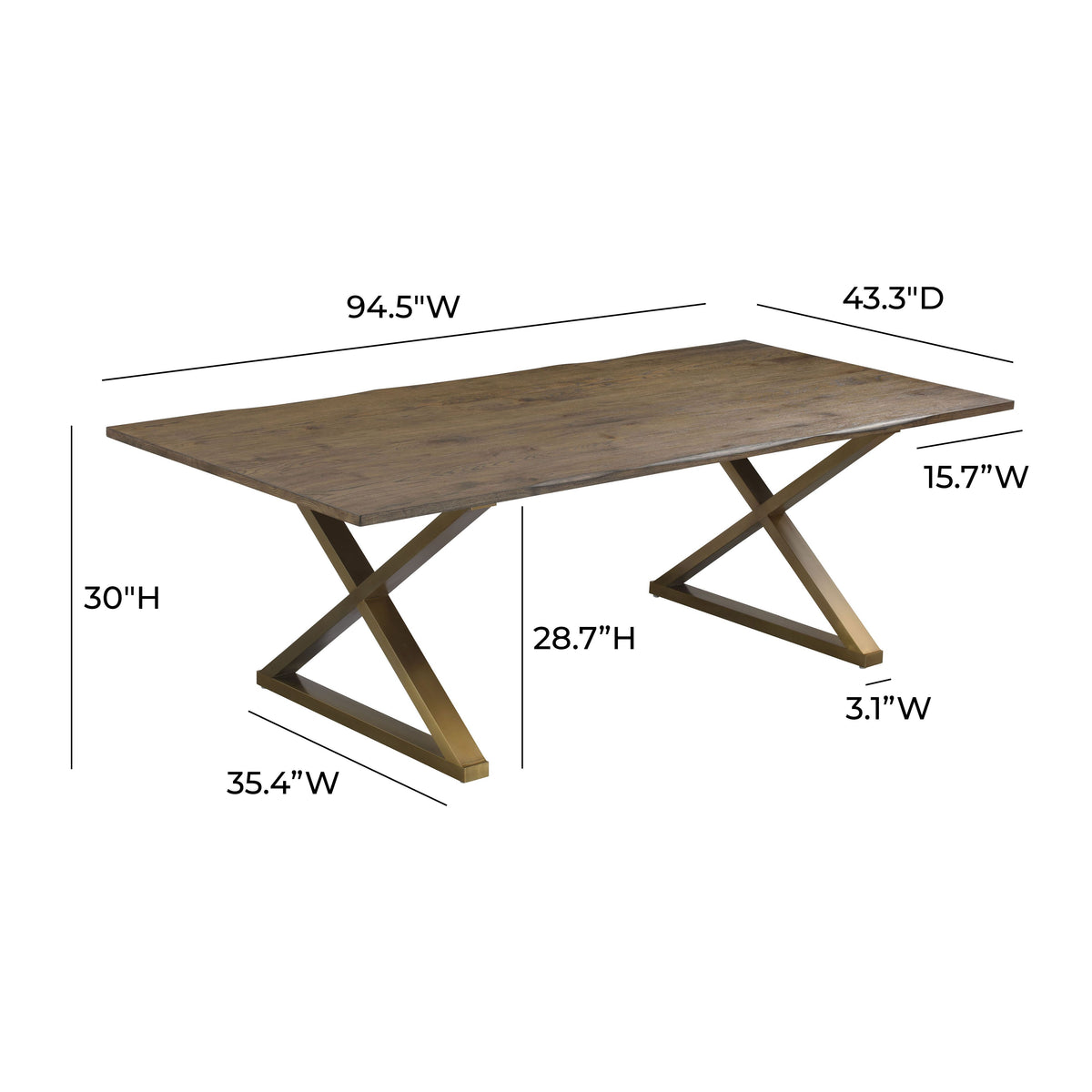 Leah Dining Table Brown - Be Bold Furniture