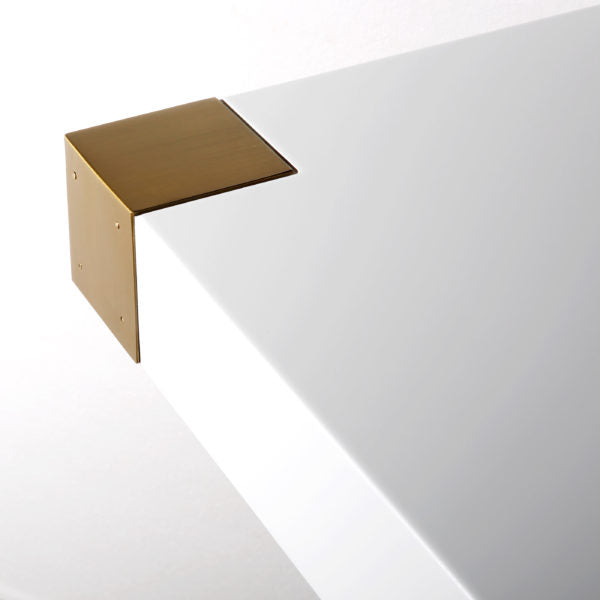 Adeline White Lacquer Dining Table Gold & White - Be Bold Furniture