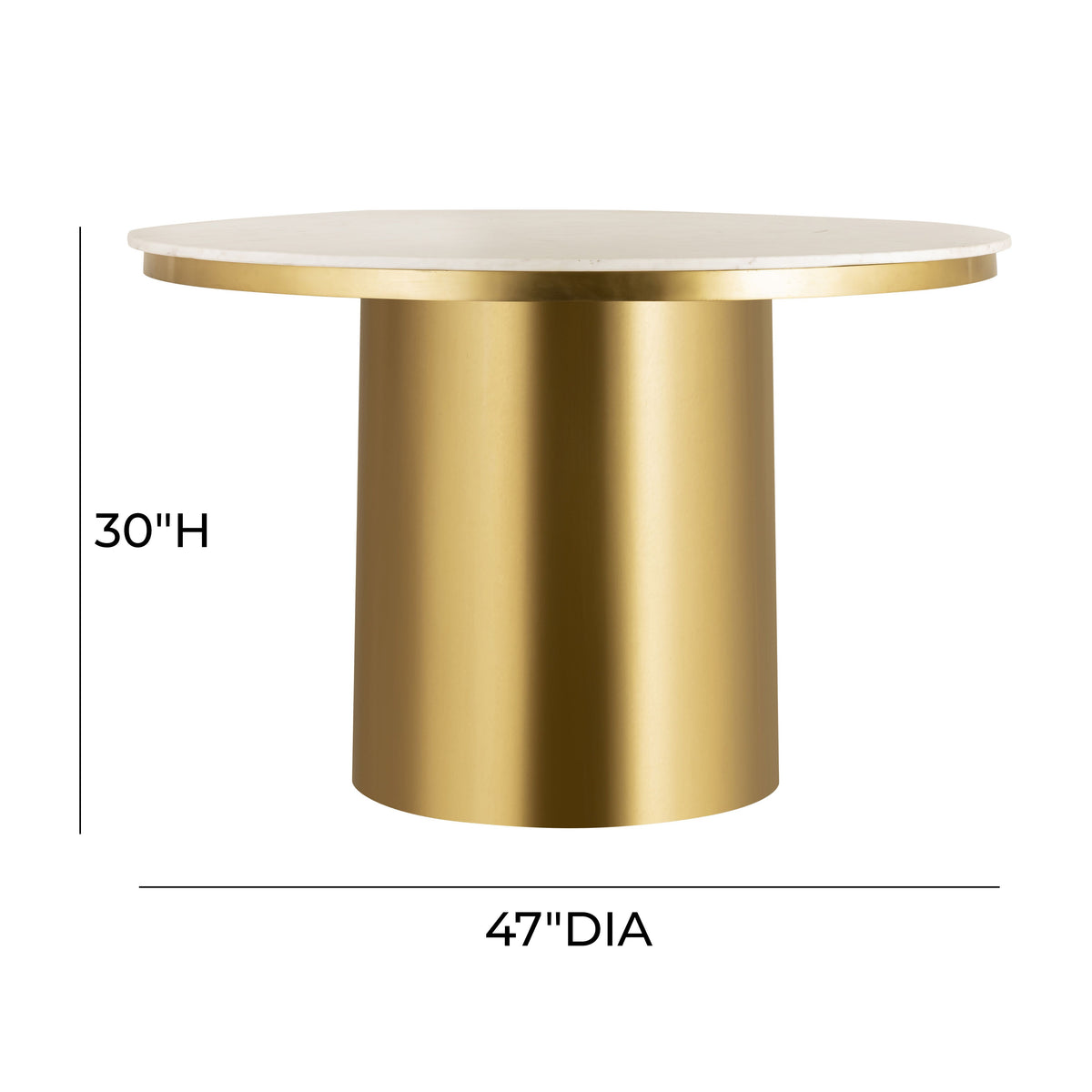 Alisin Marble Dining Table Gold - Be Bold Furniture