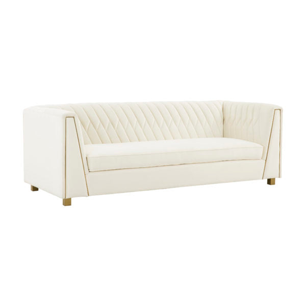 Wafa Cream Velvet Sofa - Be Bold Furniture
