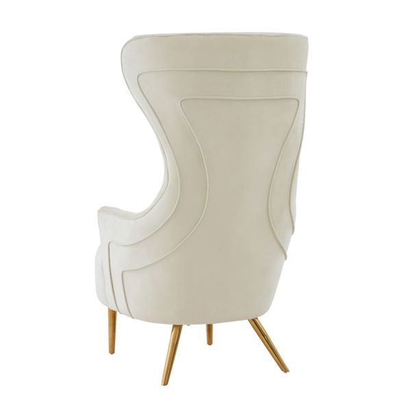 Jezebel Cream Velvet Wingback Chair - Be Bold Furniture