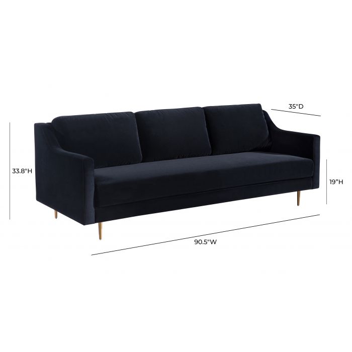 Milan Black Velvet Sofa - Be Bold Furniture