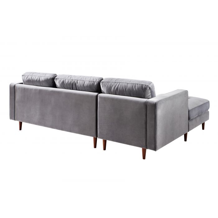 Como Grey Velvet Sectional LAF - Be Bold Furniture