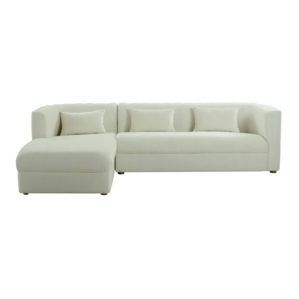 Callie Cream Velvet Sectional LAF - Be Bold Furniture