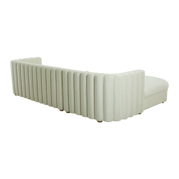 Callie Cream Velvet Sectional LAF - Be Bold Furniture