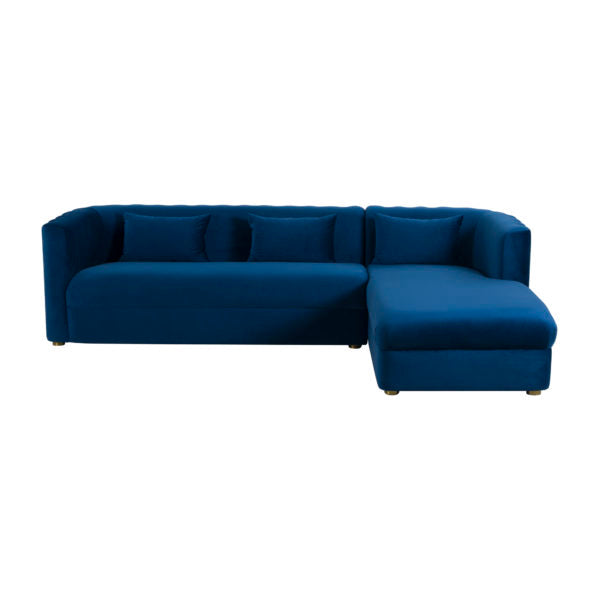 Callie Navy Velvet Sectional RAF - Be Bold Furniture