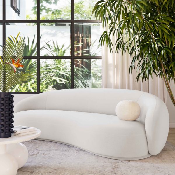 Kendall Cream Velvet Sofa - Be Bold Furniture