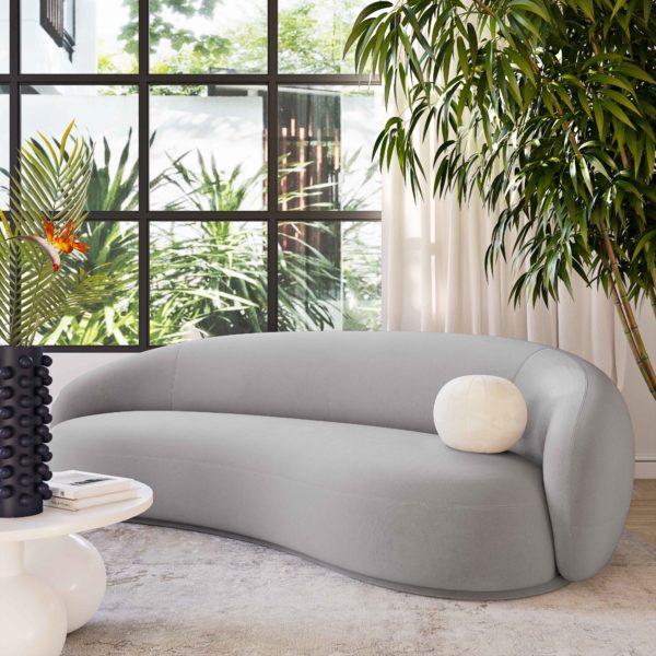Kendall Light Grey Velvet Sofa - Be Bold Furniture