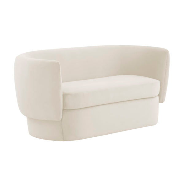 Isabella Cream Velvet Loveseat - Be Bold Furniture