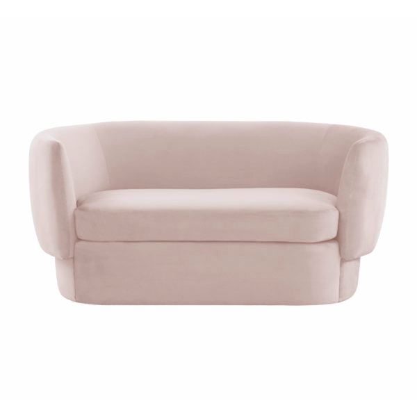 Isabella Blush Velvet Loveseat - Be Bold Furniture