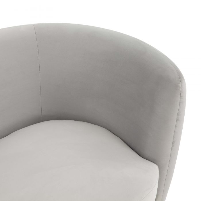 Isabella Light Grey Velvet Loveseat - Be Bold Furniture