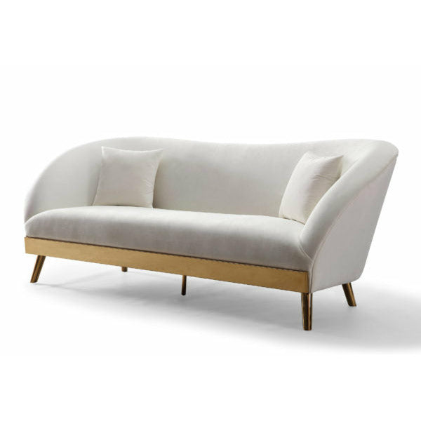 Chloe Cream Velvet Sofa - Be Bold Furniture