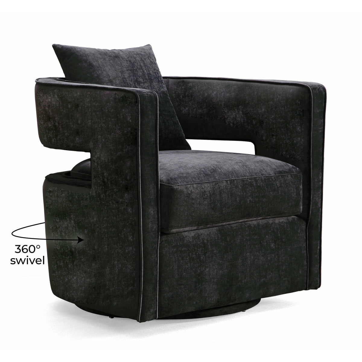 Kennedy Black Swivel Chair - Be Bold Furniture