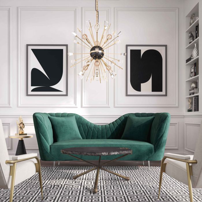 Eva Forest Green Velvet Sofa - Be Bold Furniture