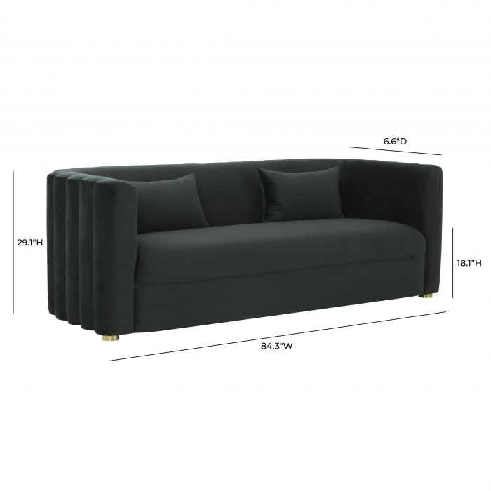 Callie Black Velvet Sofa - Be Bold Furniture