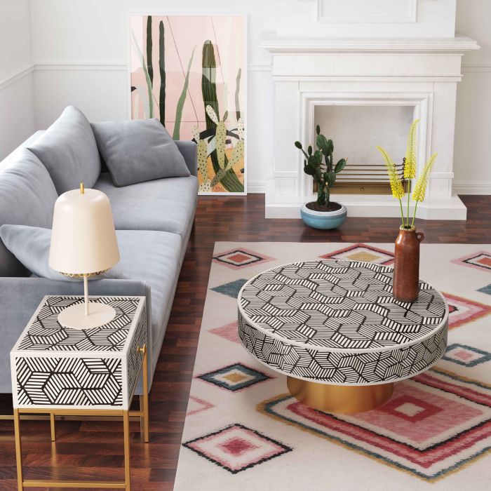 Bone Inlay Coffee Table - Be Bold Furniture