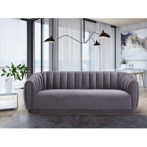 Arno Grey Velvet Sofa - Be Bold Furniture