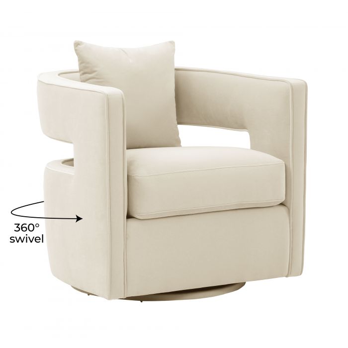 Kennedy Cream Swivel Chair - Be Bold Furniture