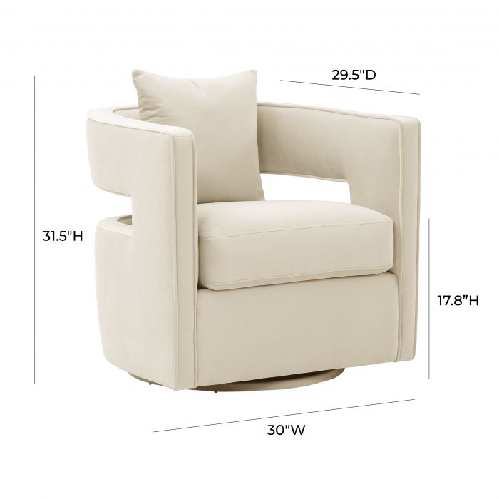 Kennedy Cream Swivel Chair - Be Bold Furniture