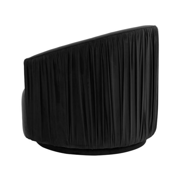 London Black Pleated Swivel Chair - Be Bold Furniture