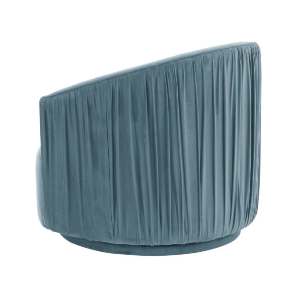 London Blue Pleated Swivel Chair - Be Bold Furniture