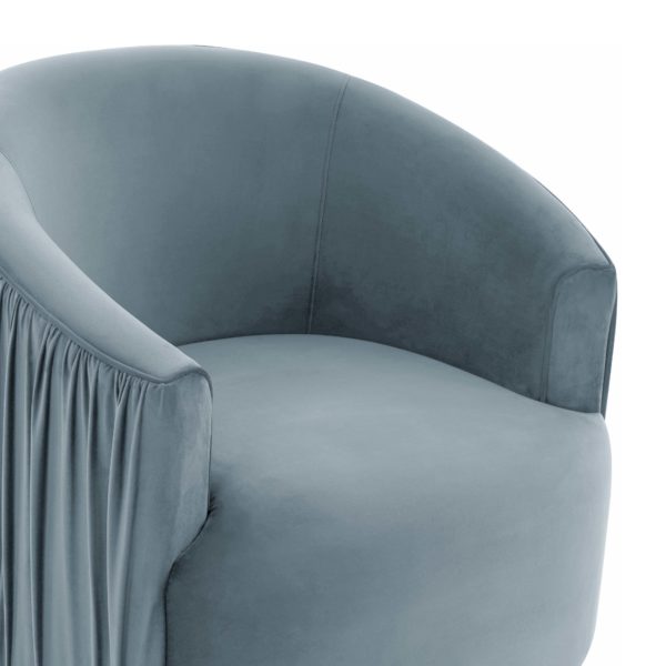 London Blue Pleated Swivel Chair - Be Bold Furniture