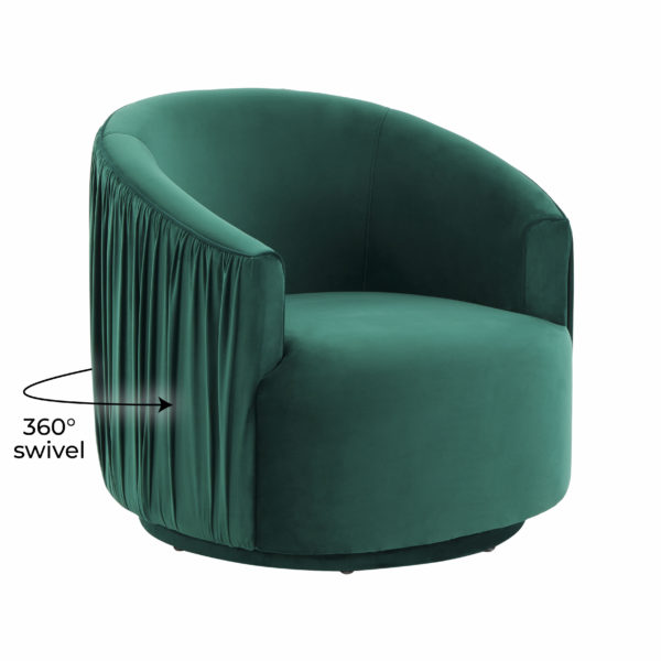 London Forest Green Pleated Swivel Chair - Be Bold Furniture