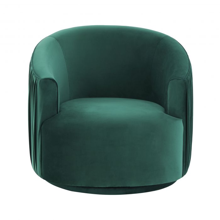 London Forest Green Pleated Swivel Chair - Be Bold Furniture