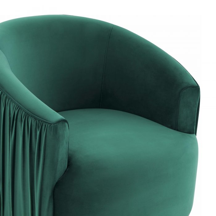 London Forest Green Pleated Swivel Chair - Be Bold Furniture